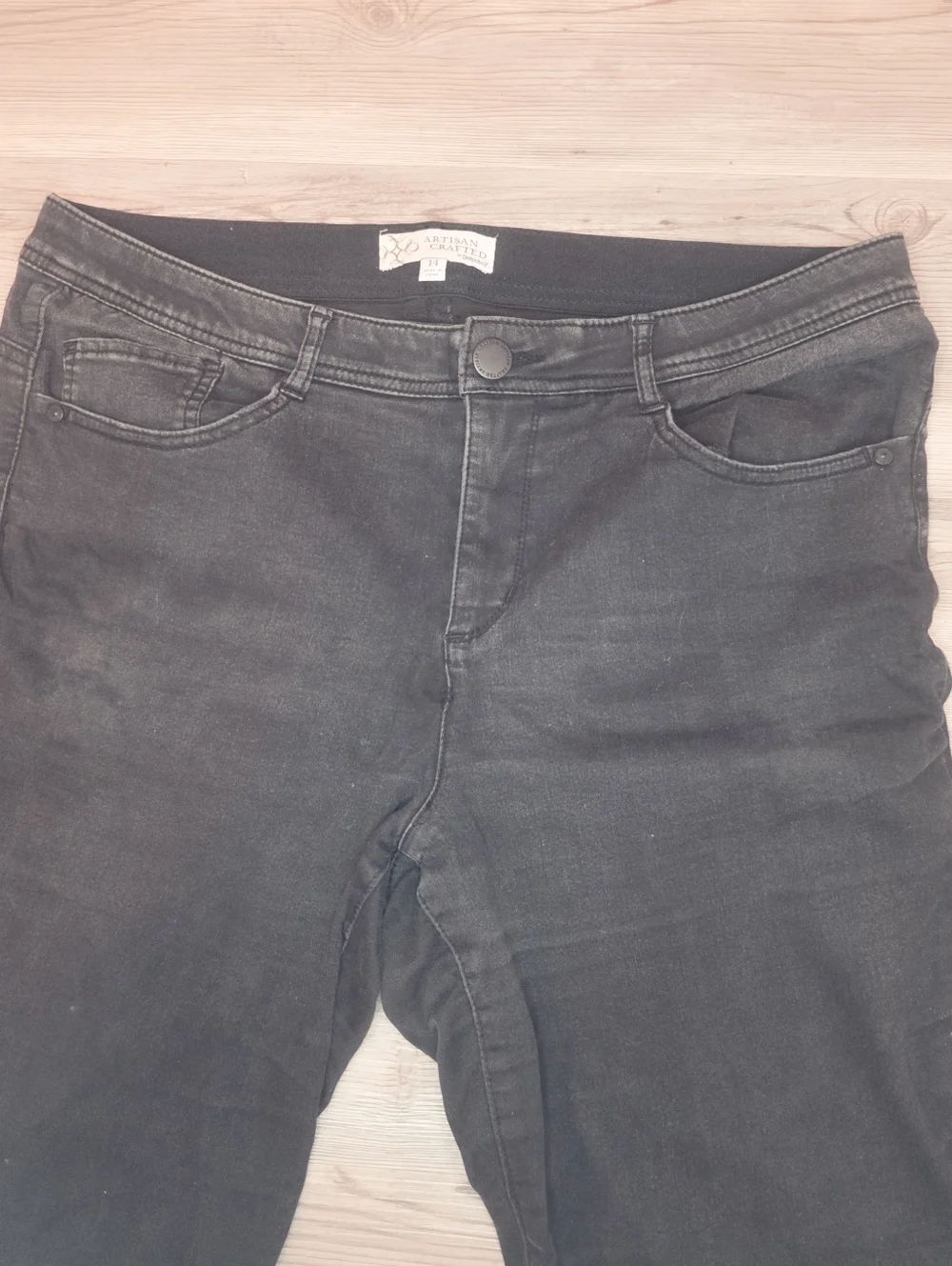 Vintage Artisan Crafted Classic Black Women's Jeans Skinny Size 14